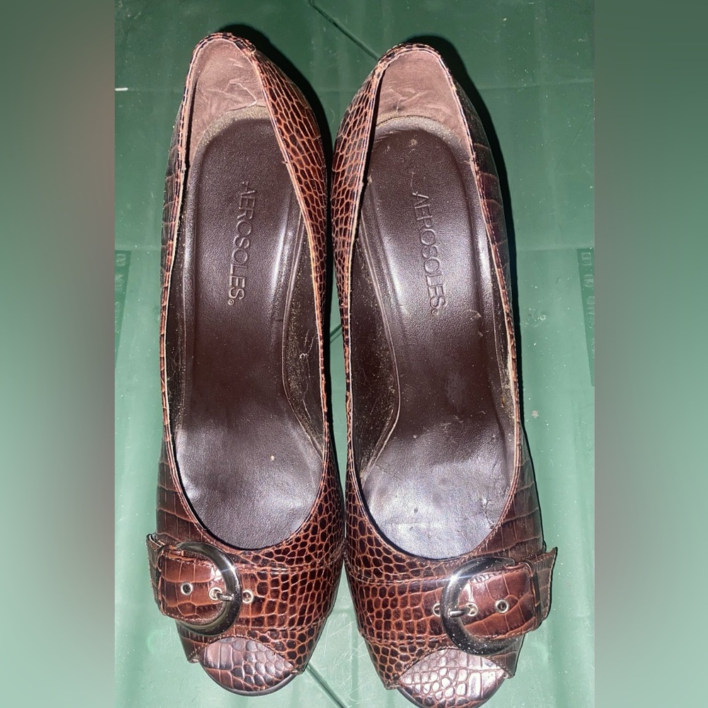 Brown Open-Toe Pump (3” Heel) Size 10